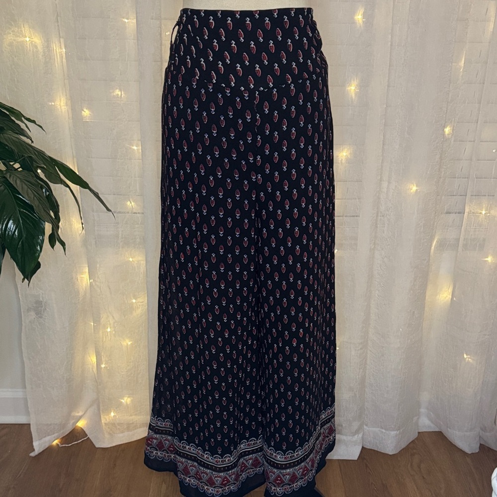 Magic Black and Red Paisley Wide Leg Pants